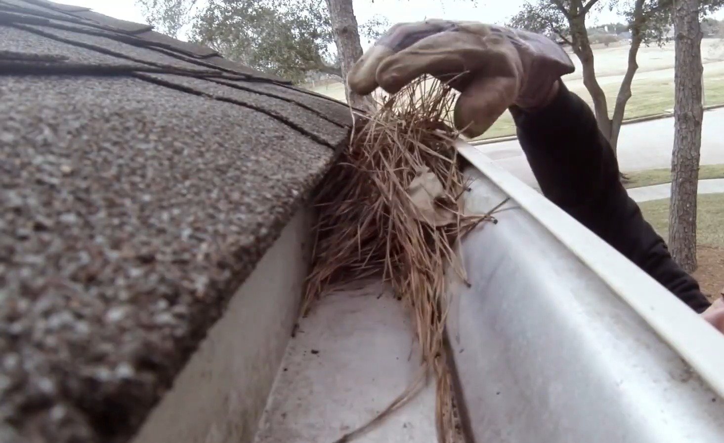 Buffalo Gutter Shield gutter cleaning work on a Williamsville, NY property